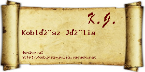 Koblász Júlia névjegykártya